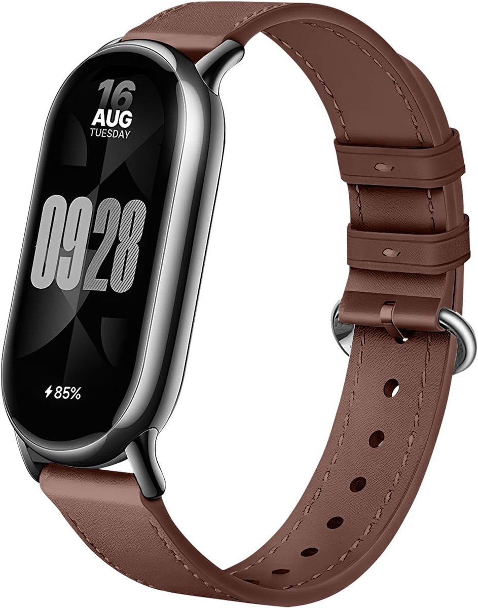 Leather Strap Compatible with Xiaomi Smart Band 10/9/8 Elegant Stylish Soft Adjustable Durable Breathable Comfortable - ShopVlot