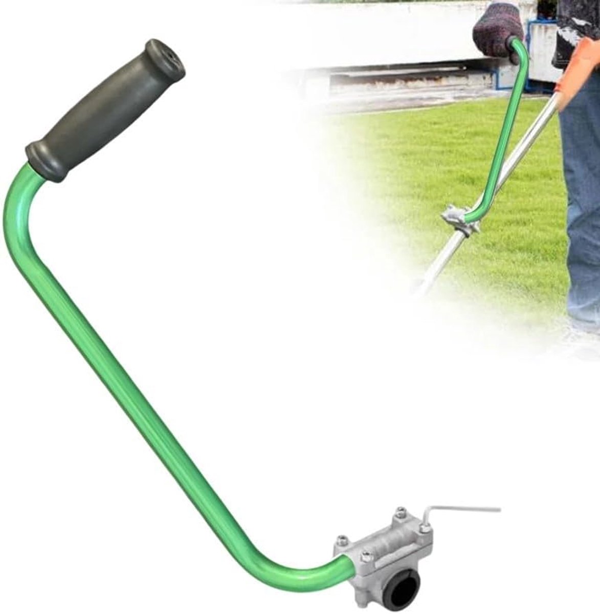 Ergonomische trimmergreep, aluminium grastrimmerhandvat, verstelbare verlenggreep, voor eenvoudig gazononderhoud - ShopVlot