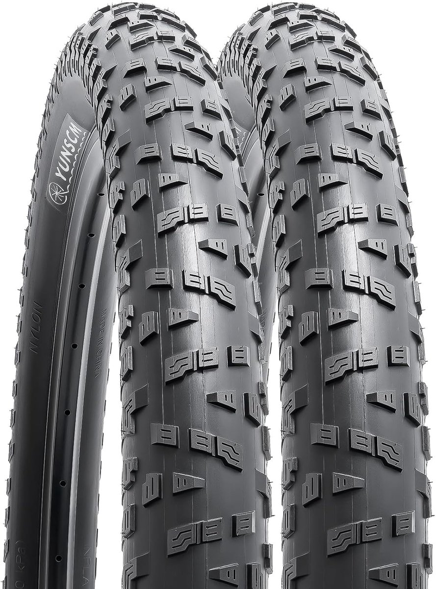 YunSCM Pack of 27.5 Lightweight Bicycle Tyres 27.5 x 3.0 / 75-584 -60TPI Nylon Puncture Proof Compatible with Mountain - ShopVlot