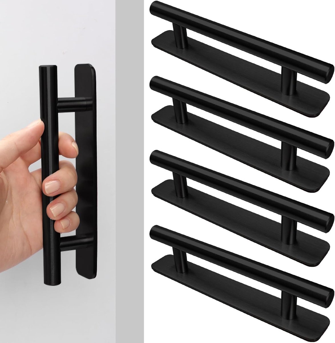 4 Pcs Self Adhesive Furniture Handles 127mm Cabinet Handles Stainless Steel Kitchen Handles Cupboard Drawer Door - ShopVlot