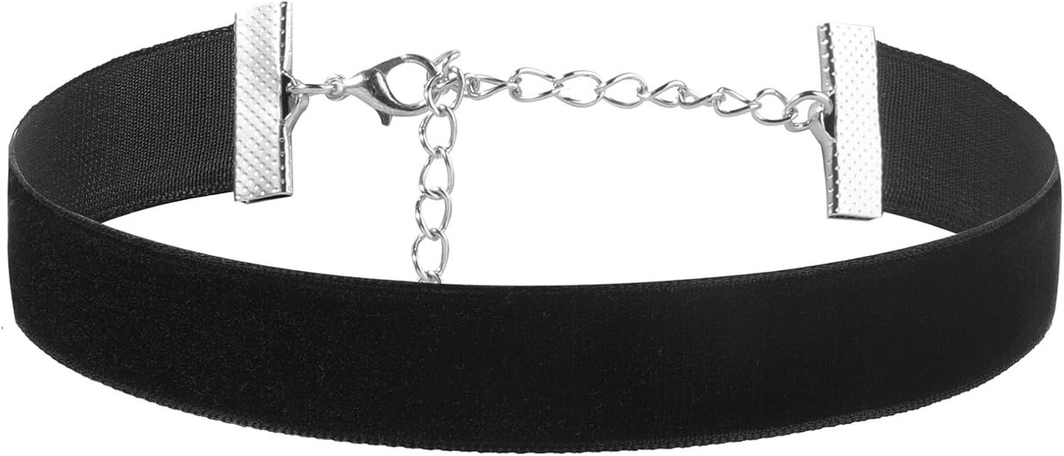 Zwarte Velvet Choker Ketting voor Vrouwen - Klassieke, Verstelbare Gothic Stijl voor Feestjes en Cosplay