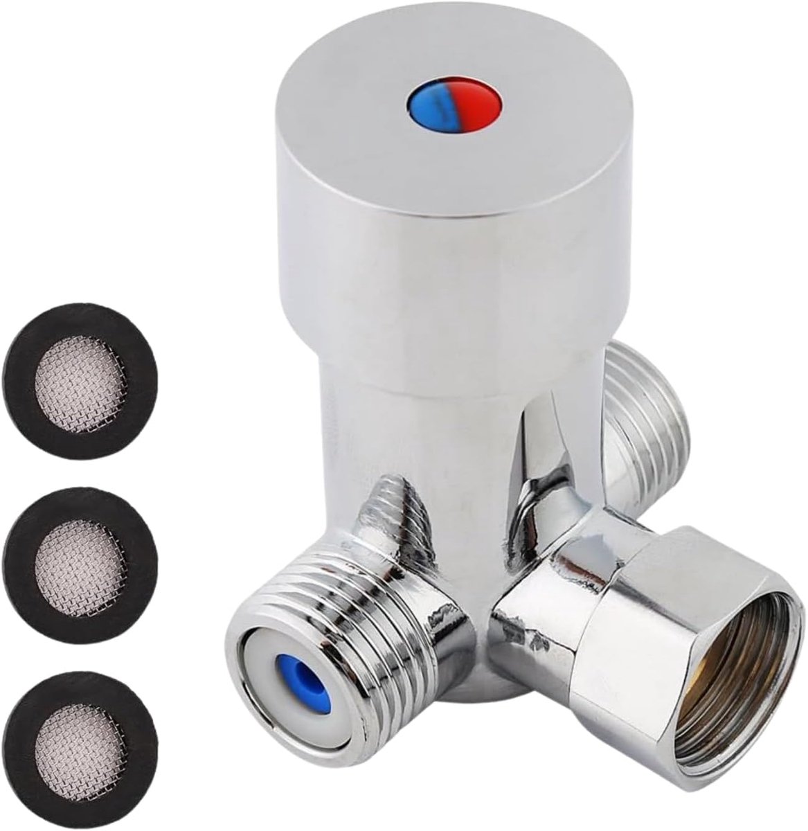 Mengkraan warm en koud water G1/2 - thermostatische mengkraan - 3-voudige functie - constante watertemperatuur - ShopVlot