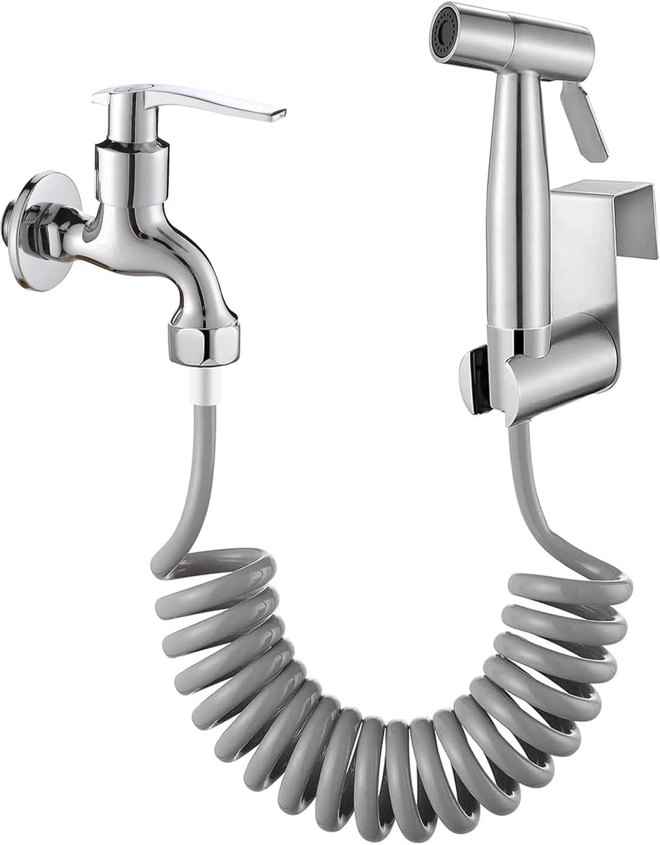 Handdouche Toilet 1/2 Inch - RVS 2m Slang - Krachtige Waterstraal - Persoonlijke Hygiëne - ShopVlot