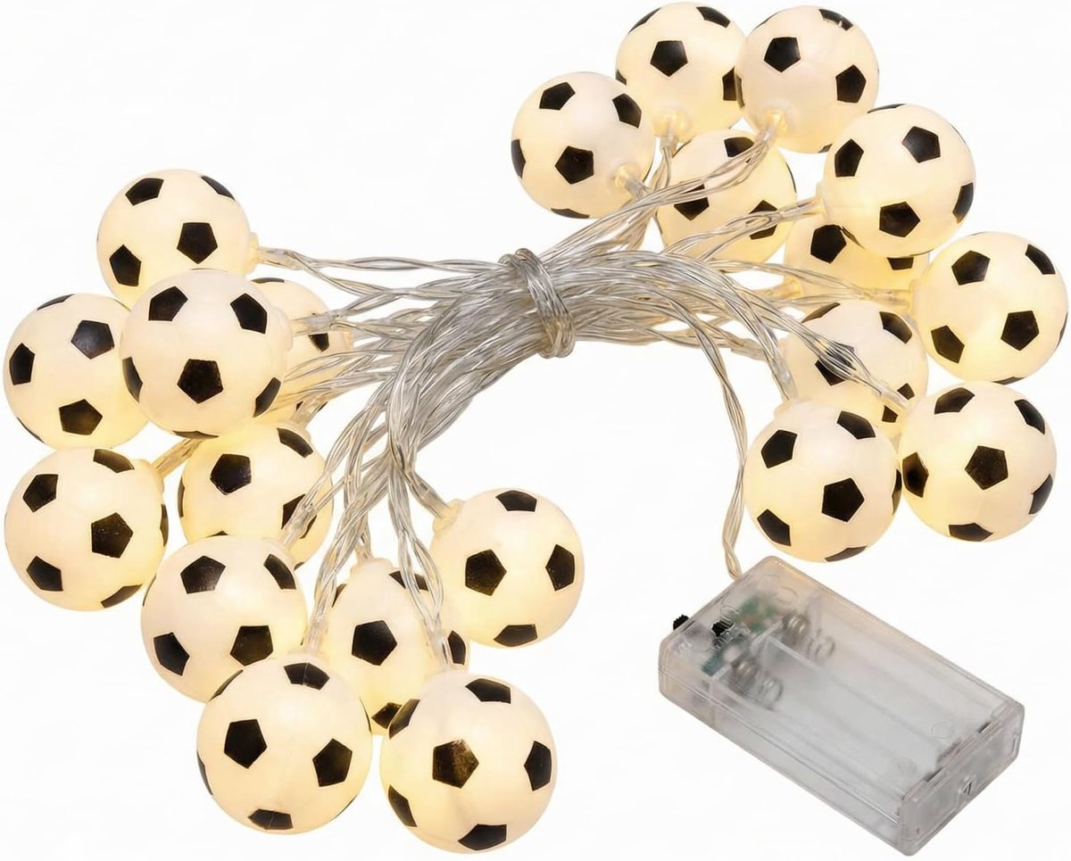 Voetbal Sfeerlamp 3 m 20 LED - Warm Licht - Batterij Operated - Creëer een gezellige sfeer - ShopVlot