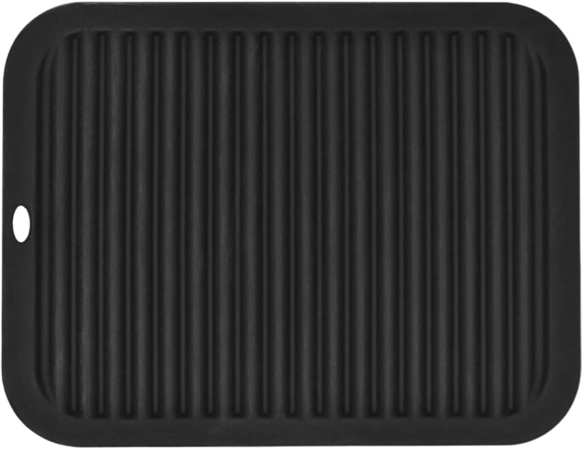 Silicone drip mat 30 × 23 cm - hittebestendig tot 230 °C - grote silicone onderzetter - ideaal voor keuken en badkamer - ShopVlot