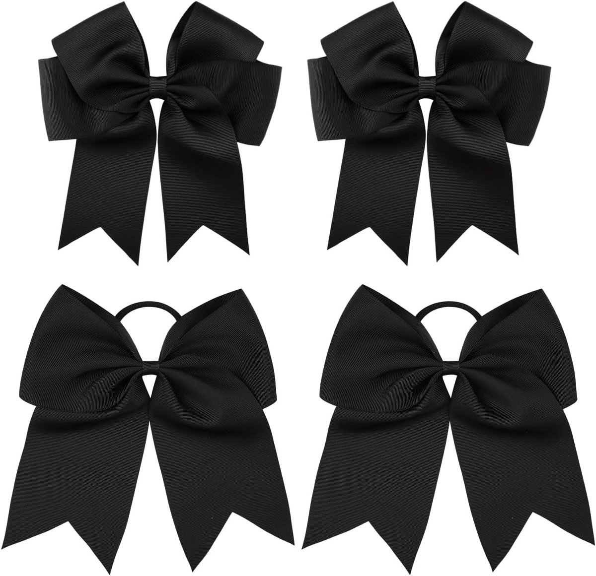 Haarspelden Set - Extra Grote Zwarte Strik - 2 Stuks Haarclips en 2 Haarbanden - Perfect voor Kinderen en Vrouwen - ShopVlot