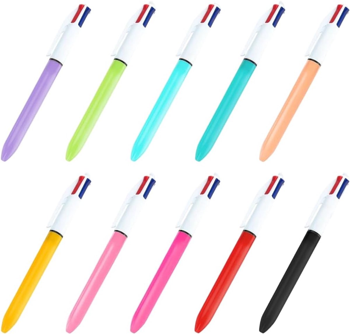 Intrekbare balpennen 4-in-1 - 4 kleuren - 1,0 mm - ideaal voor notities - ShopVlot