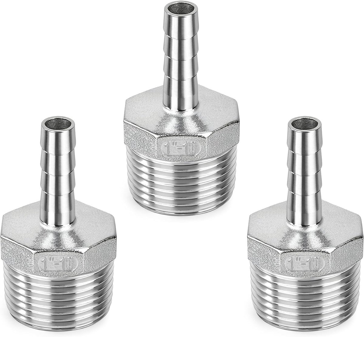 Hose connector 10 mm x G1" - RVS 304 - lekvrije verbinding - ideaal voor vloeistoffen - ShopVlot