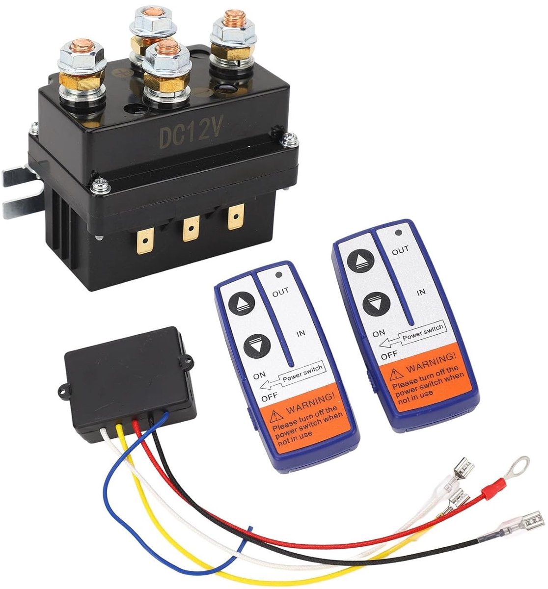 Wind relais met radio afstandsbediening, 12V 500A - Kabel relais kit voor elektrische voertuigen, ATV en SUV met motorbediening en vervangingsset