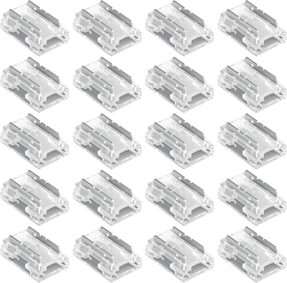 LED strip connector set 8-in-1 - 2 pin - transparant - voor diverse aansluitingen - ShopVlot