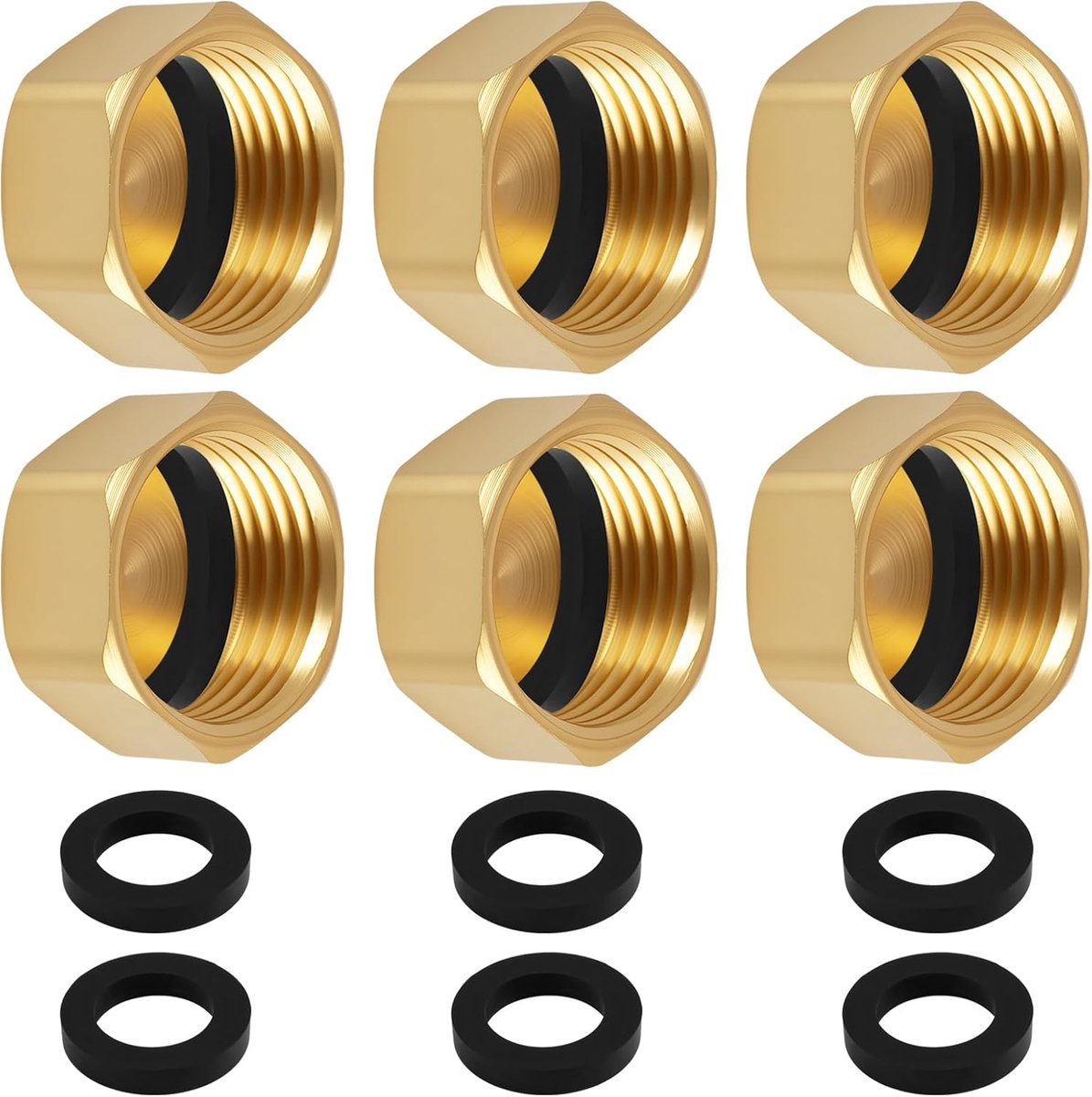 Blindkap 1/2 Inch - Messing - Set van 6 - Betrouwbare afdichting voor waterleidingen - ShopVlot