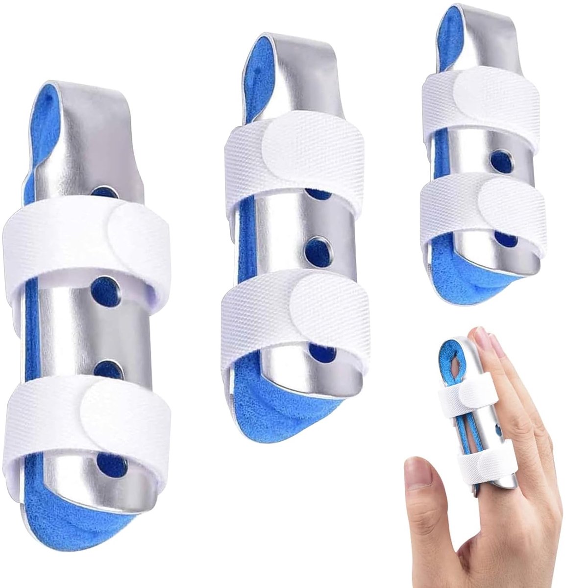 Vingerbescherming - Pack van 3 - Aluminium met schuim - Geschikt voor vinger- en duimblessures - ShopVlot