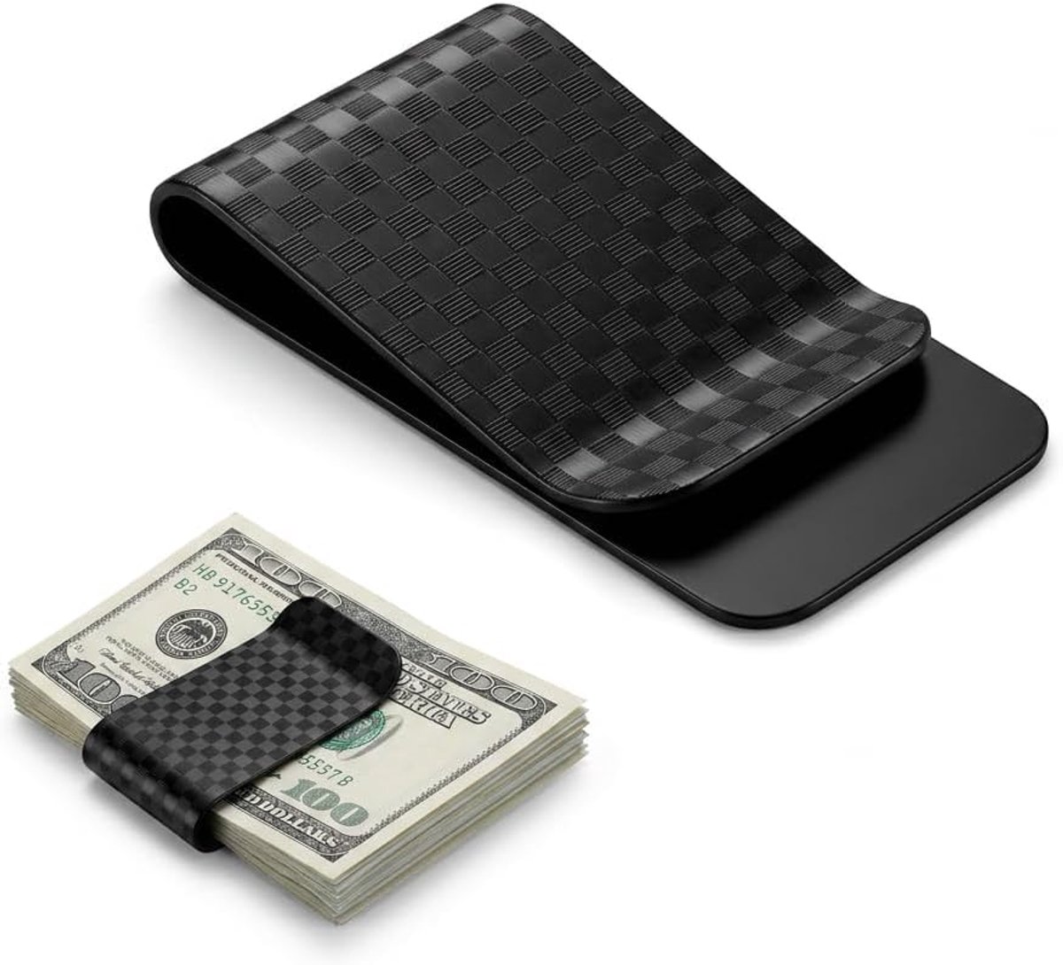 Geldclip voor heren 3,5 cm x 7,0 cm - koolstofvezel - elegante uitstraling - ideaal voor creditcards - ShopVlot