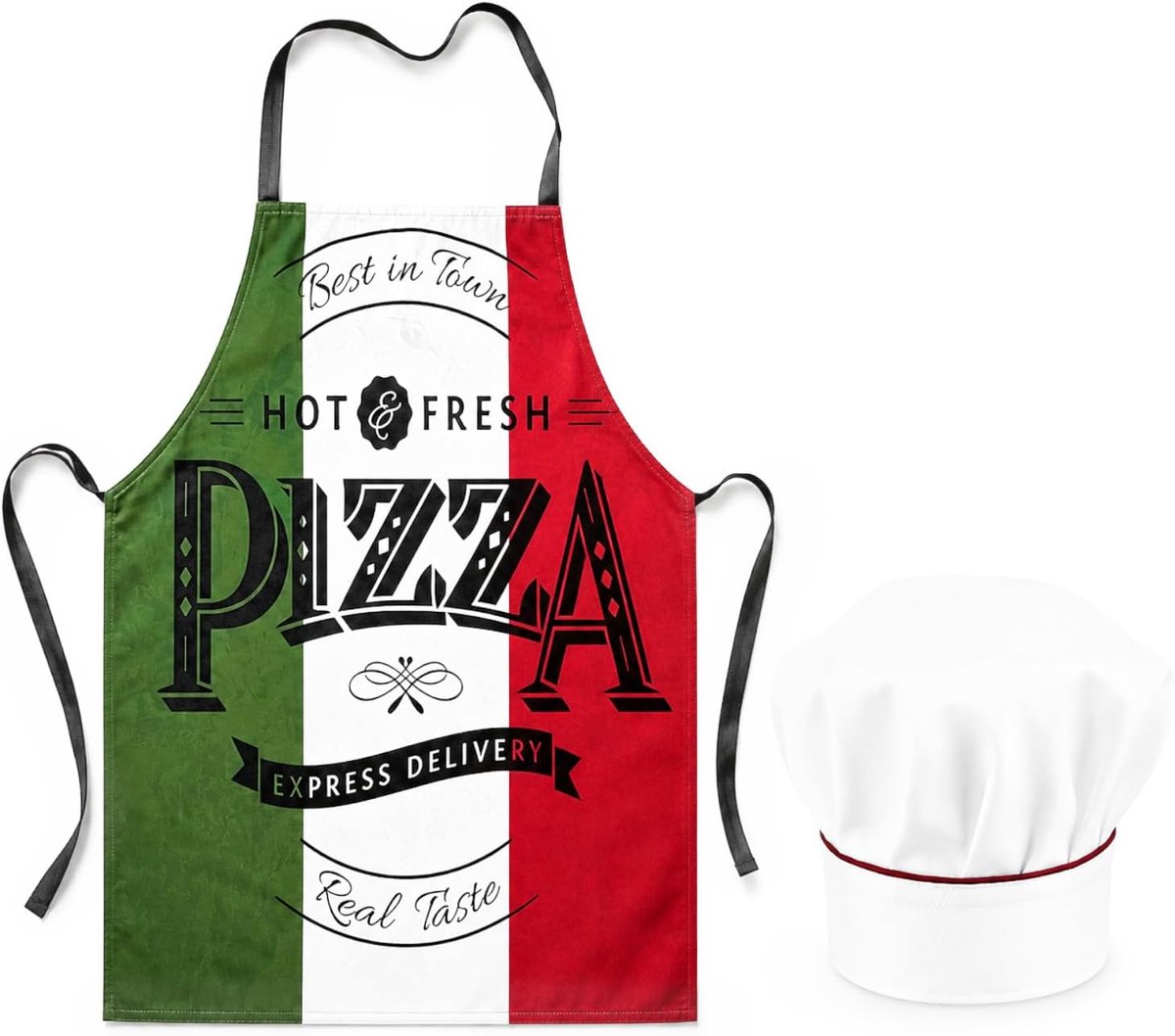 Pizzaschort voor heren - grappig keukenschort - Italiaanse stijl - perfect als pizza-cadeau - ShopVlot