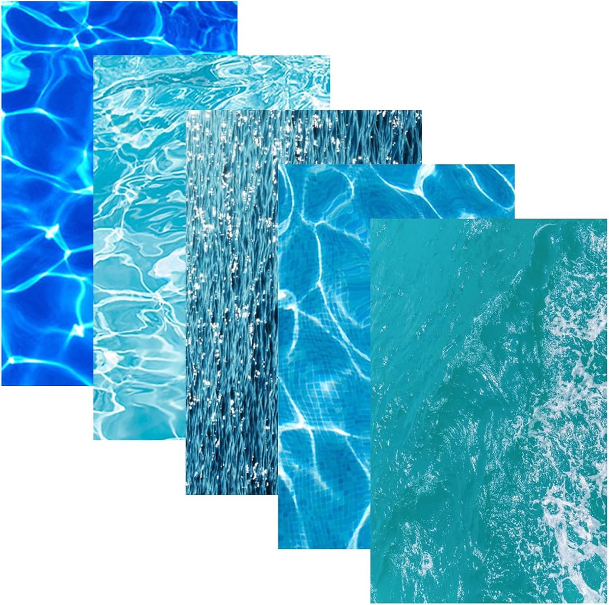 5 stuks watergolfstickers, zelfklevende watergolfstickers voor watergolf, blauwe oceaan, diorama, modelbouw - ShopVlot