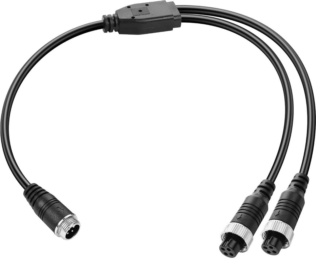 4 Pin Y Splitter Cable, 1 Plug to 2 Female Extension Cable for CCTV Rear View Camera, Car, Truck, Reversing Monitor - ShopVlot