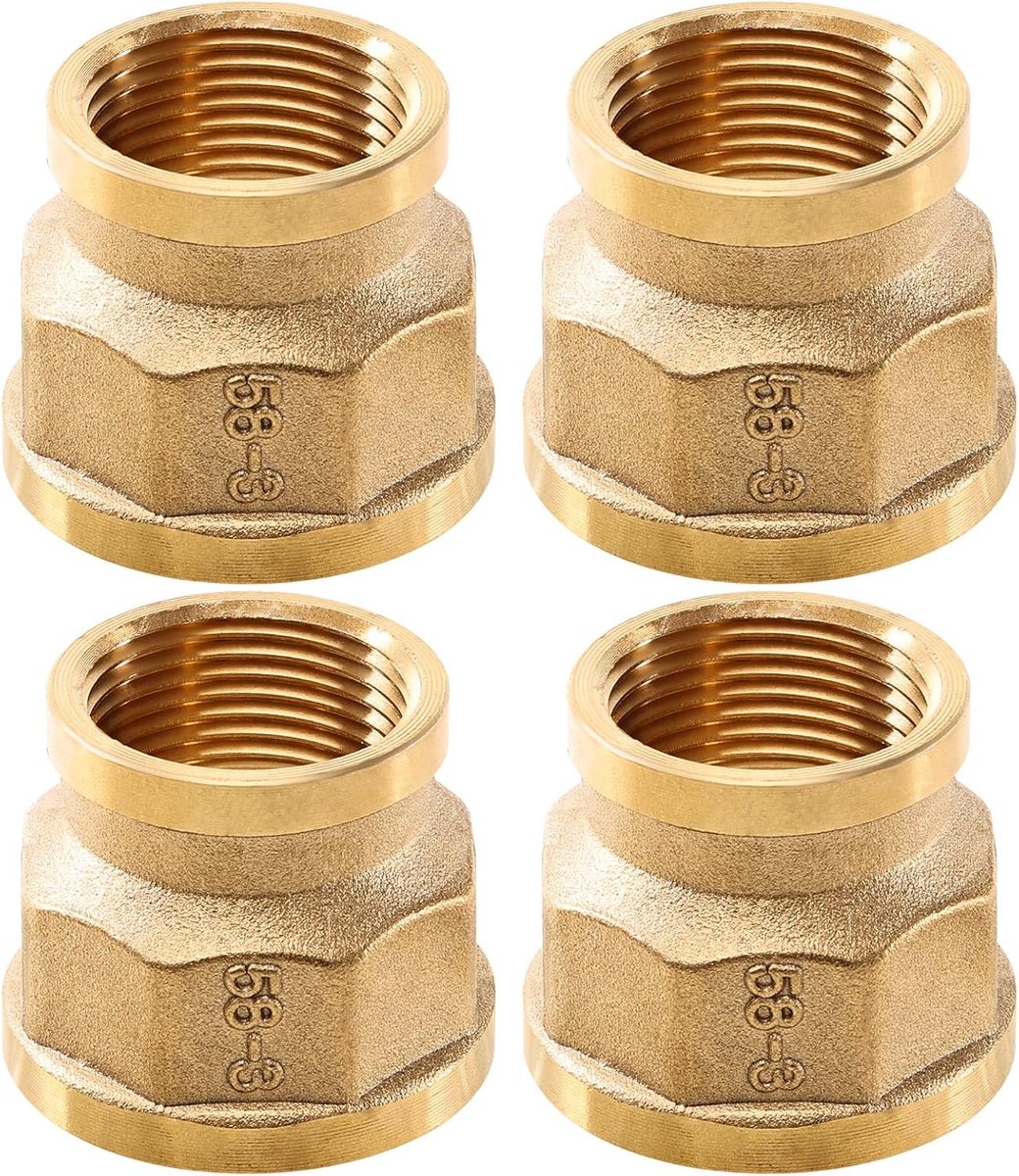 4pcs reduction brass pipe screw connection, 1 inch female thread x 3/4 inch female thread IG 1 inch x IG 3/4 inch - ShopVlot