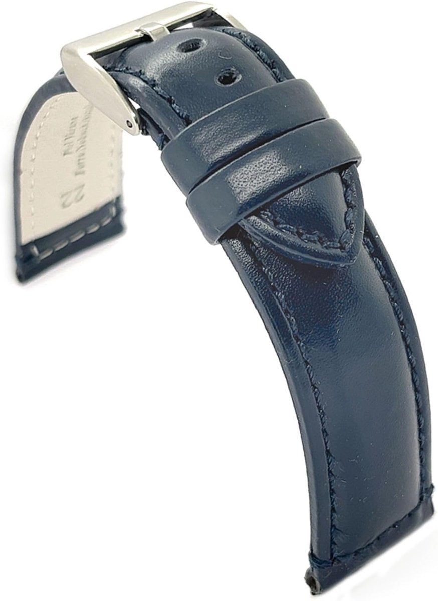 Smooth cowhide watch straps, Ref. 363, Dark Blue, 20, Dark Blue, band ring - ShopVlot