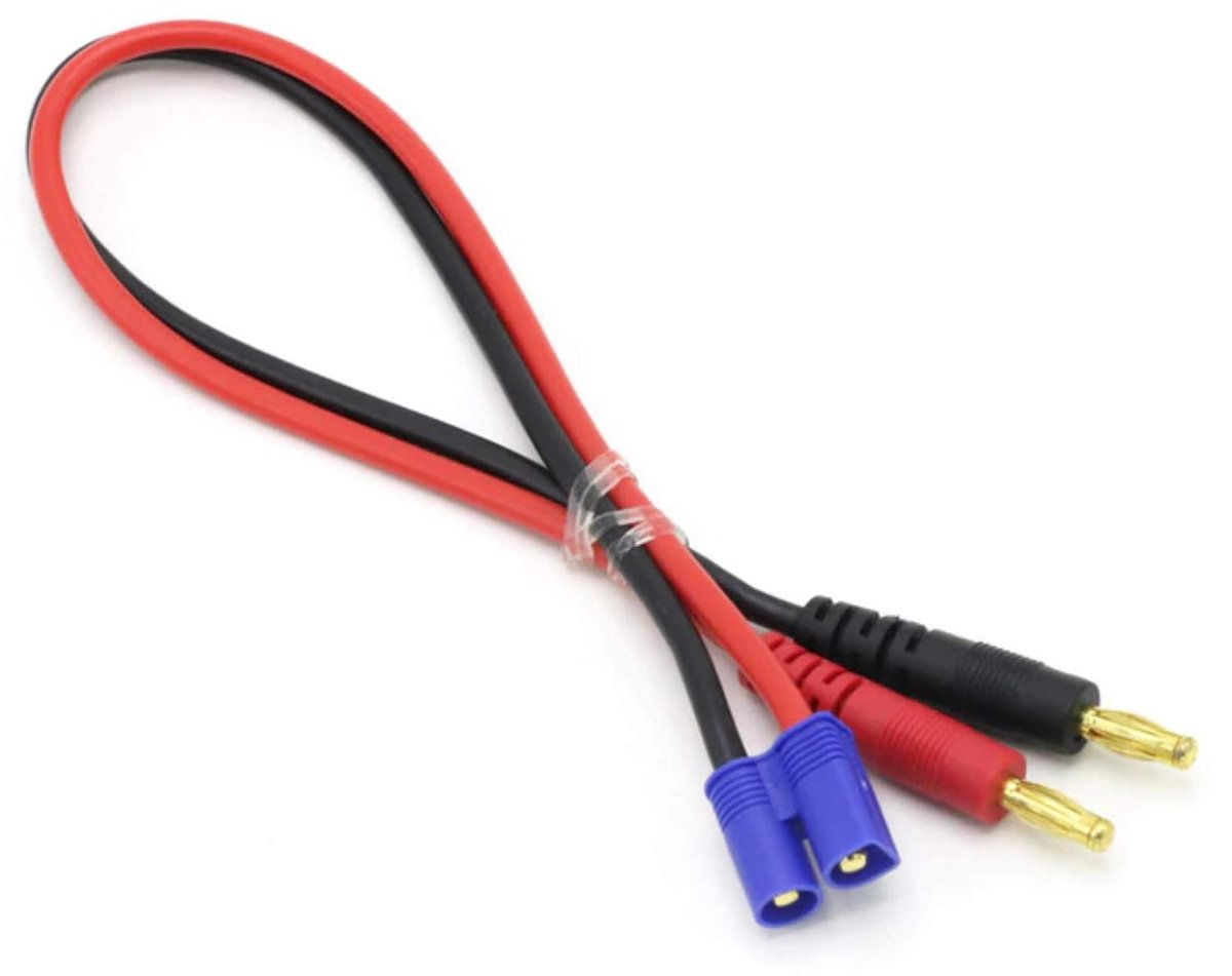 Premium Lipo Battery Charging Cable 4mm Banana Plug to EC3 Plug Male 14AWG High Power Cable from Mr. Plug Modelbau® - ShopVlot