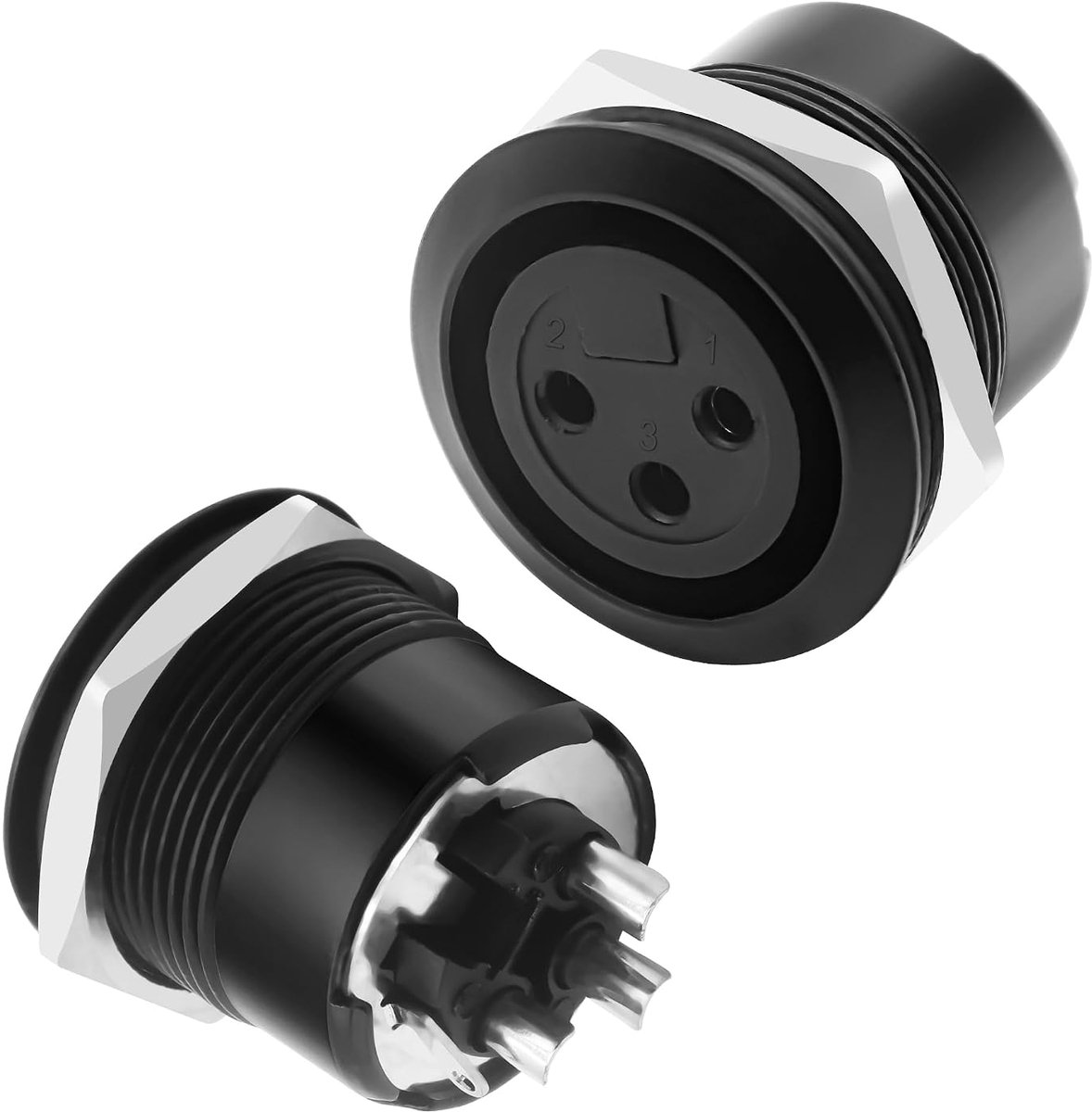 MEIRIYFA XLR 3 Pin Socket Panel Mount Adapter Audio Jack, XLR 3 Pin Bushing to Solder Connector, Round Plug for Mixer - ShopVlot
