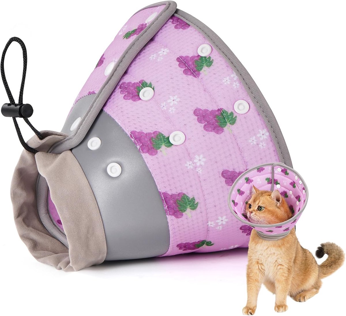 Avont Cat Cone Collar Soft to Stop Licking Adjustable Foldable Lightweight Kittens Recovery Collar After Surgery for - ShopVlot