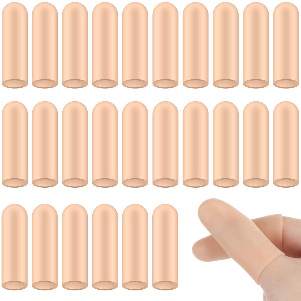 Tucnoeu 26 Pieces Skin Silicone Finger Guards, Finger Covers, Small Finger Cots, Fingertip Patches for Relieving Pain - ShopVlot