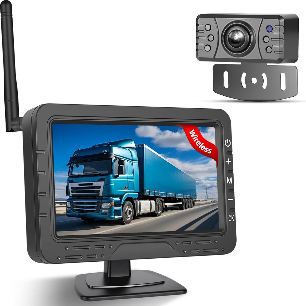 NHOPEEW Wireless Rear View Camera Set, 4.3 Inches, IP68 Waterproof, Night Vision, Wide Viewing Angle, for Cars - ShopVlot