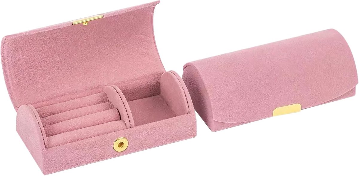 Sieradendoos, klein, fluweel, reis-juwelendoosje voor ringen, oorbellen, sieraden, sieradenopslag, sieradendoos voor - ShopVlot