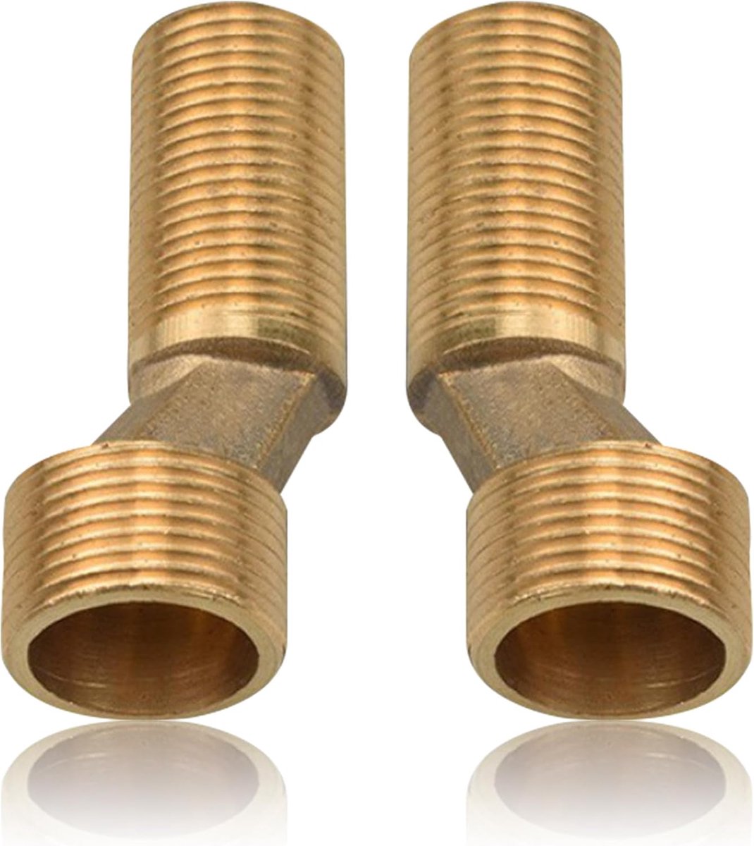 2pcs S Adapter for Shower Arm, 3/4 Inch to 1/2 Inch Male Thread Brass S Connection Adapter, Shifted by 8mm Length - ShopVlot