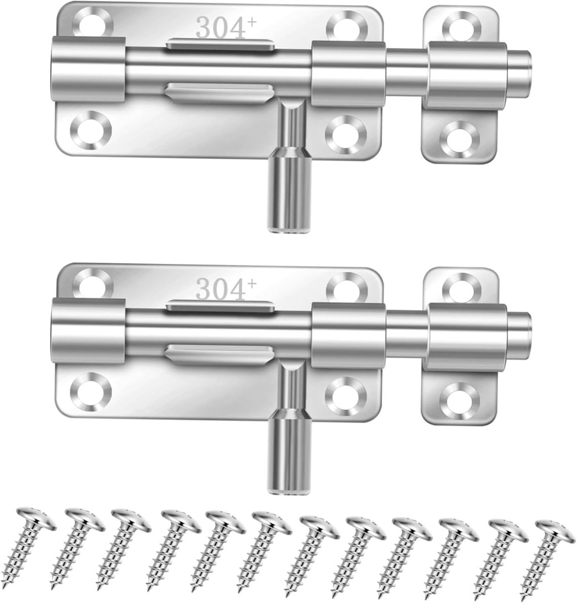 Door Lock Bolts, 2 Pcs Stainless Steel Sliding Bolt Lock, Lock Resistant Security, Small Plate Latches with Screws for - ShopVlot