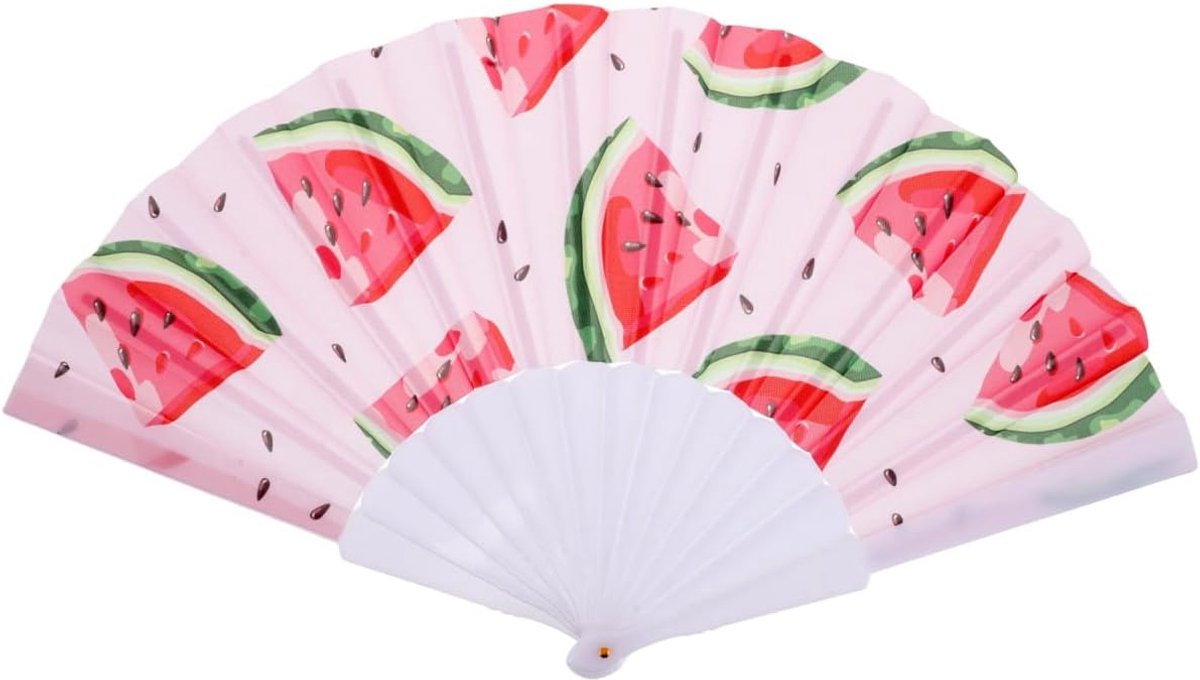 Holibanna Opvouwbare ventilator met watermeloenmotief van Oxford-stof, comfortabel en creatief ontworpen voor reizen - ShopVlot