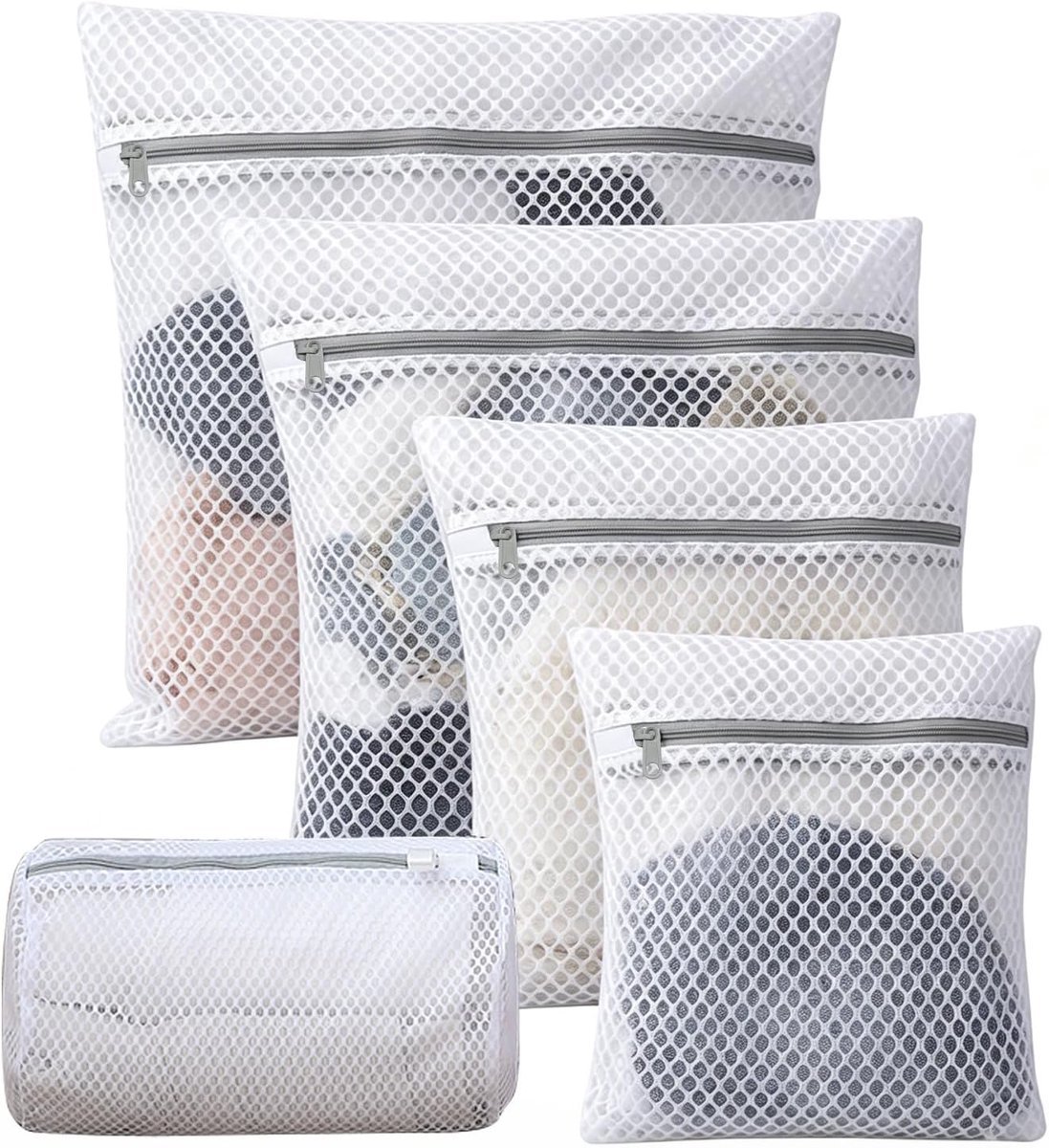 Waszakken voor fijne was - 5-delige set - mesh gaas - beschermt delicate kleding - ShopVlot