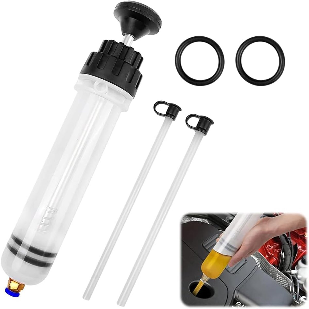 Olie Extractie Pomp 200 ml - Handpomp met Niveau Indicator - Voorkomt Lekkages - Geschikt voor Motorolie - ShopVlot