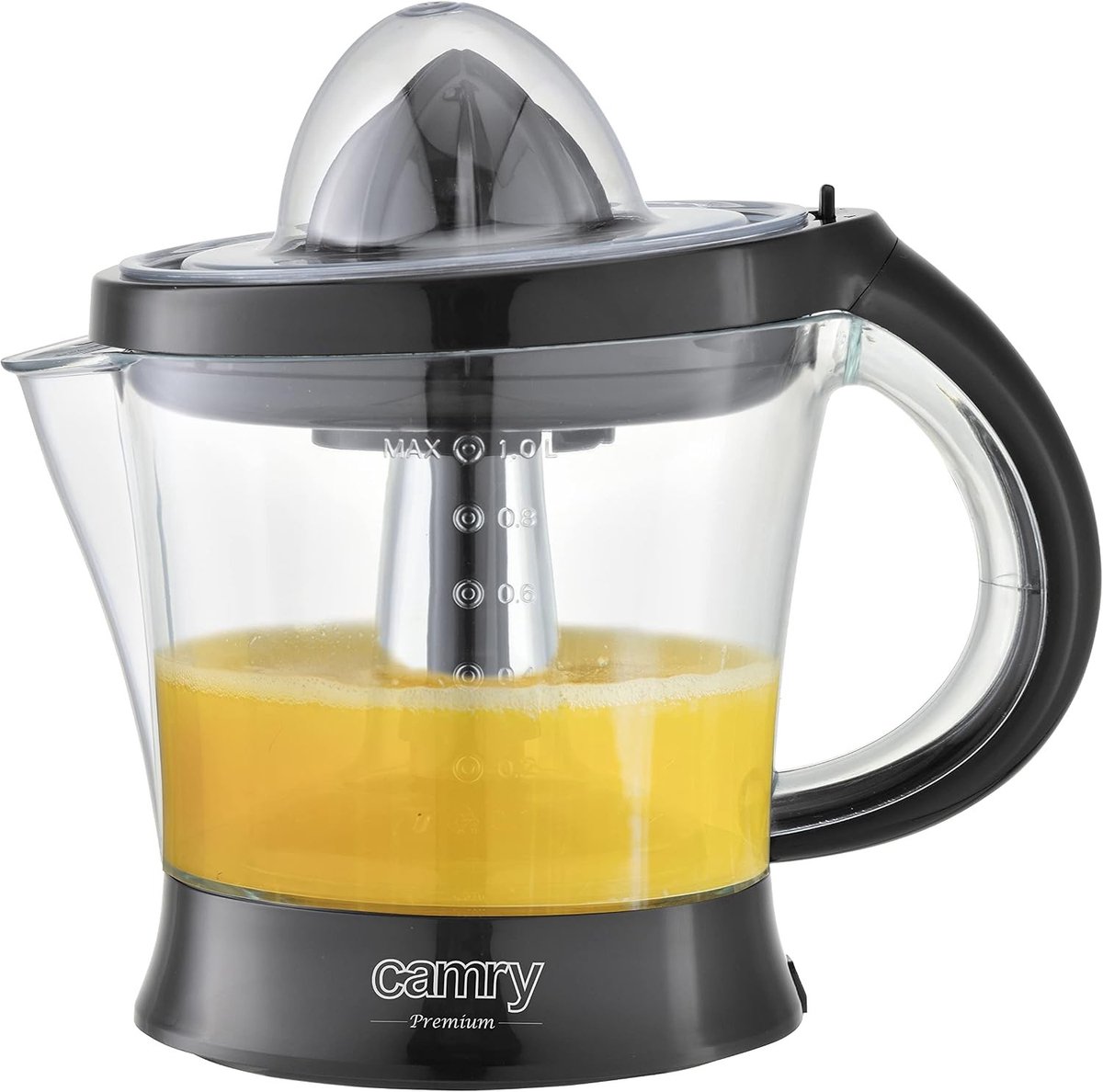 Citruspers - Zwart - 1 liter - Automatische Start/Stop - Voor Citroenen en Sinaasappels