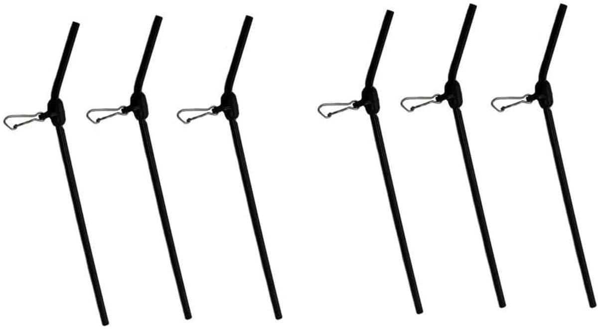 Anti Tangle Tree Set 6-9 stuks - Curved zwart 5cm, 8cm of 12cm - Inclusief carabiner - Ideaal voor karpervissen - ShopVlot