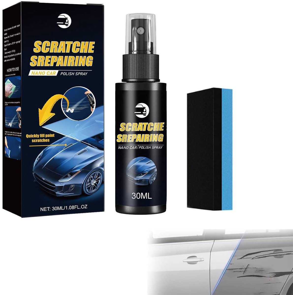 Krassenverwijderaar spray 30ML - Nano coating - Hoogwaardige bescherming - Eenvoudig in gebruik - ShopVlot