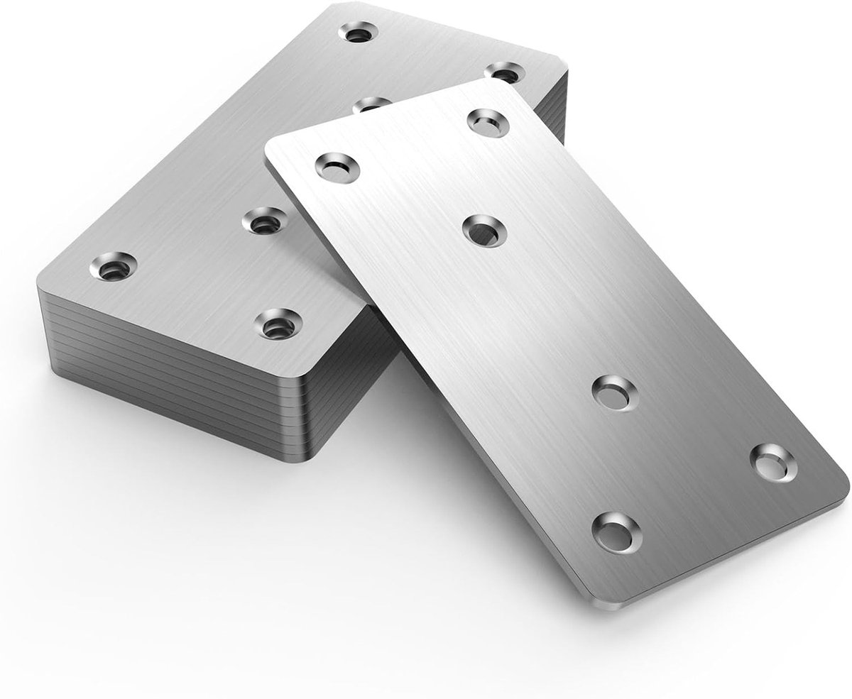 Flat connectors 100 x 50 mm - roestvrij staal - hoge stabiliteit - perfect voor houten panelen - ShopVlot