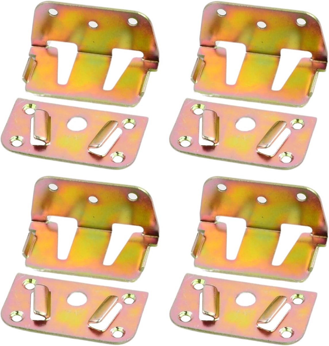 Bed bevestigingsbeugels 4 sets - voor houten of metalen bedden - innovatieve male-female verbinding - ShopVlot