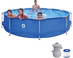 AVENLI - Zwembad - rond framezwembad 366x76 - set met een inhoud van 6125 l