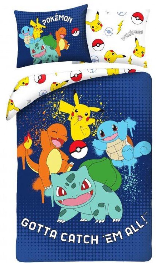 Pokemon Gotta Catch Em All Dekbedovertrek 140 x 200 cm (70 x 90 cm) polyester van Merkloos — afbeelding 4