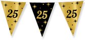 25 jaar Leeftijd verjaardag vlaggetjes - zwart/goud - 10 meter - versiering - feestartikelen