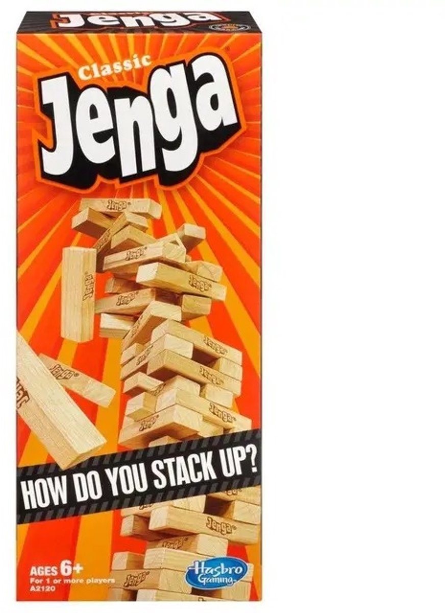 Klassieke Jenga Blokken van echt hardhout Stapeltorenspel voor kinderen vanaf 6 jaar 1 of meer spelers — afbeelding 12