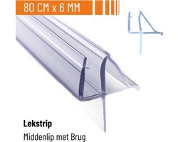 Simple Fix Douchestrip - Lekstrip - Waterkering - Douchedeurafdichting 80CM Lang - 4/5/6MM Glasdikte - Lekdorpel & Middenlip