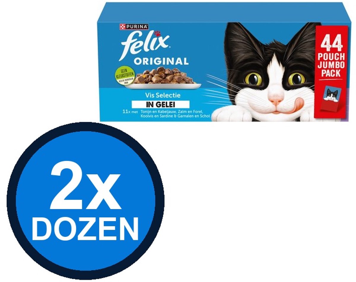 Felix Felix - Original In Gelei Vis Selectie Multipack - Kattenvoer Natvoer - 3.74 kg