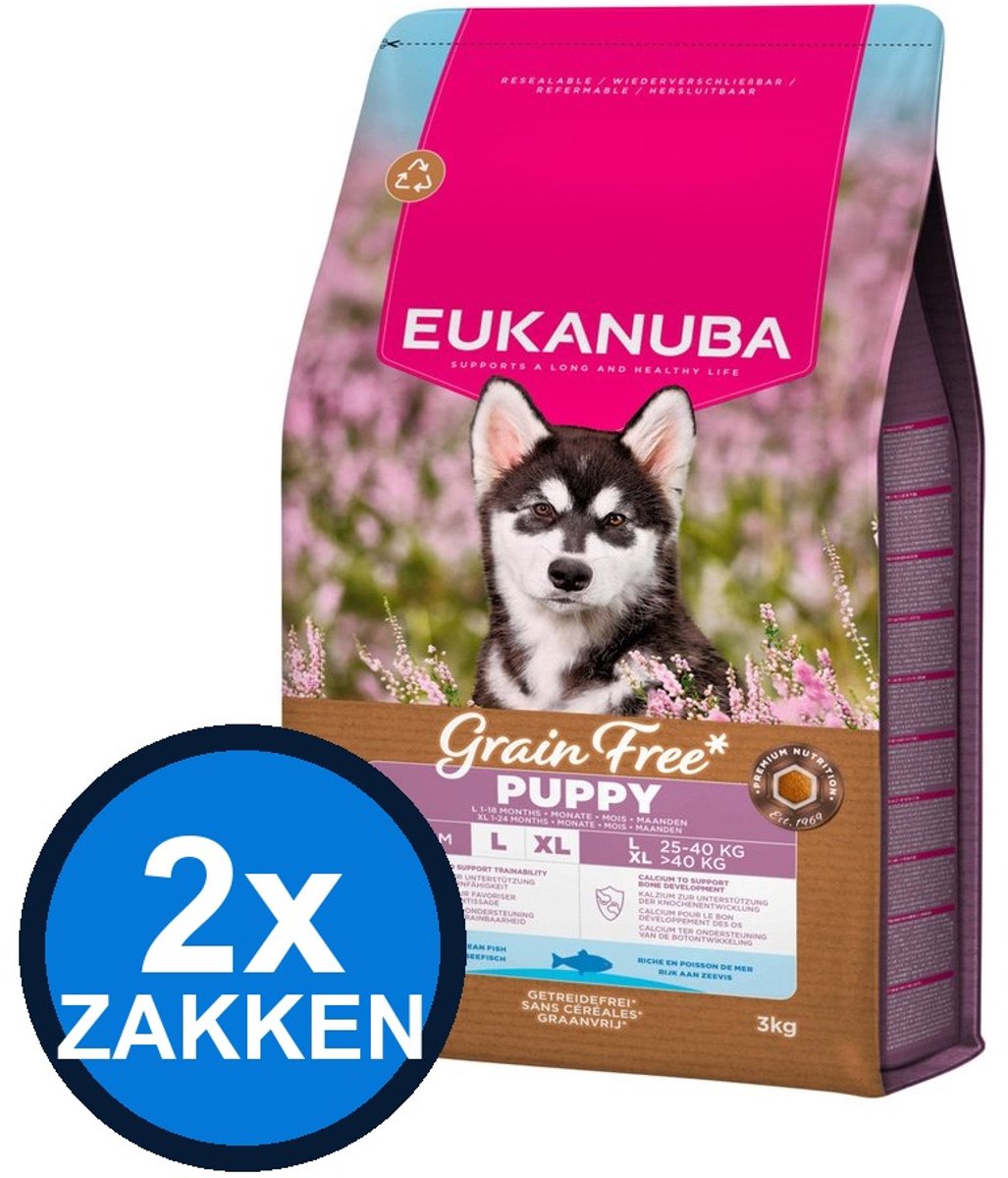 Eukanuba Eukanuba - Grain Free Dog Puppy Large Ocean Fish - Hondenvoer Droogvoer - 3 kg