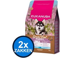 2x Eukanuba - Grain Free Dog Puppy Large Ocean Fish - Hondenvoer Droogvoer - 3 kg