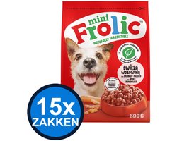 15x Frolic - Droog Mini Rund - Hondenvoer Droogvoer - 800 g