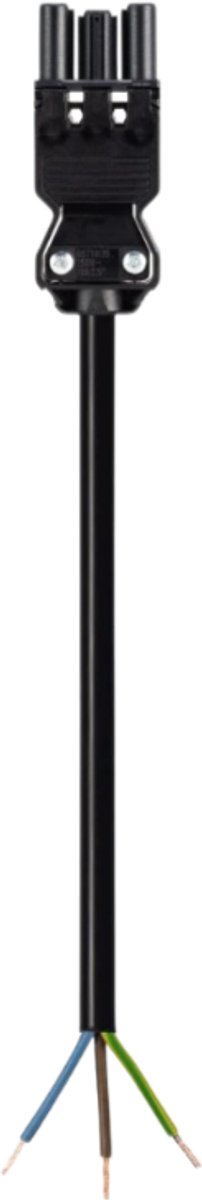Wieland aansluitsnoer female 3x2.5mm² Eca 70° - 2m zwart - per 25 stuks (GST18I3K1B 25 20SW)