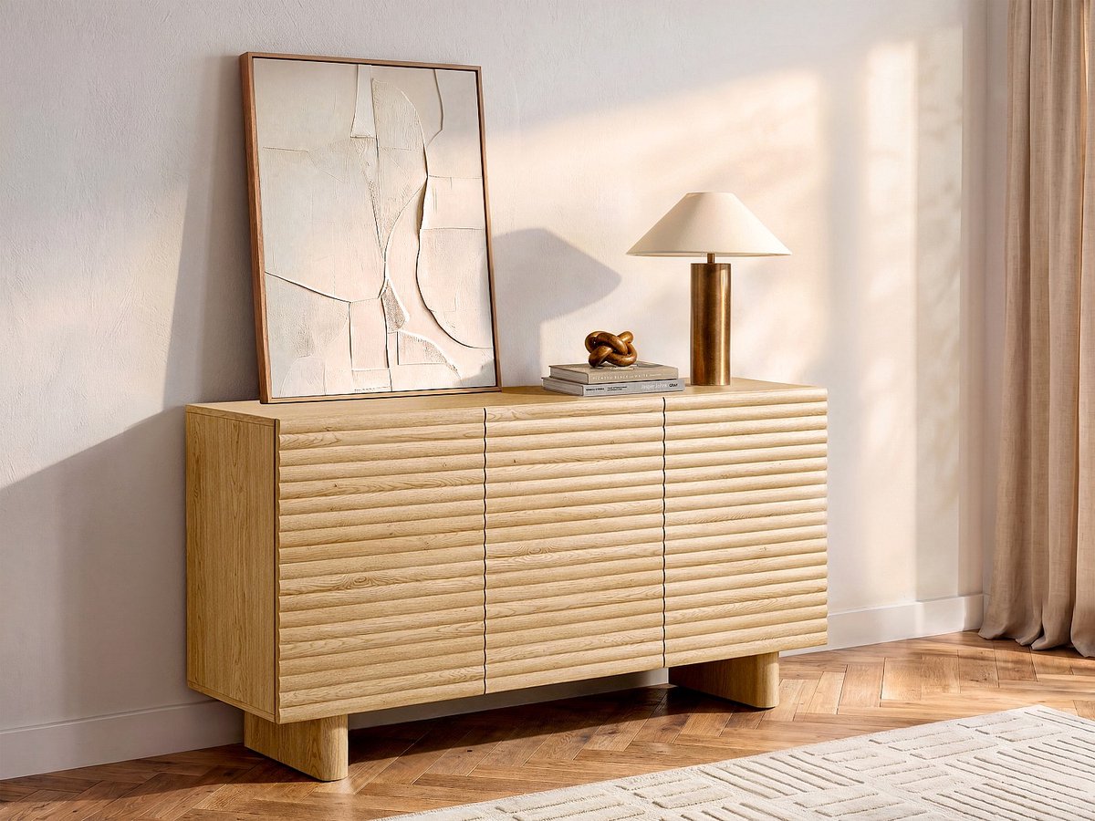 Vente-unique Buffetkast met 3 deurtjes in MDF - Houteffect - LUDIMA