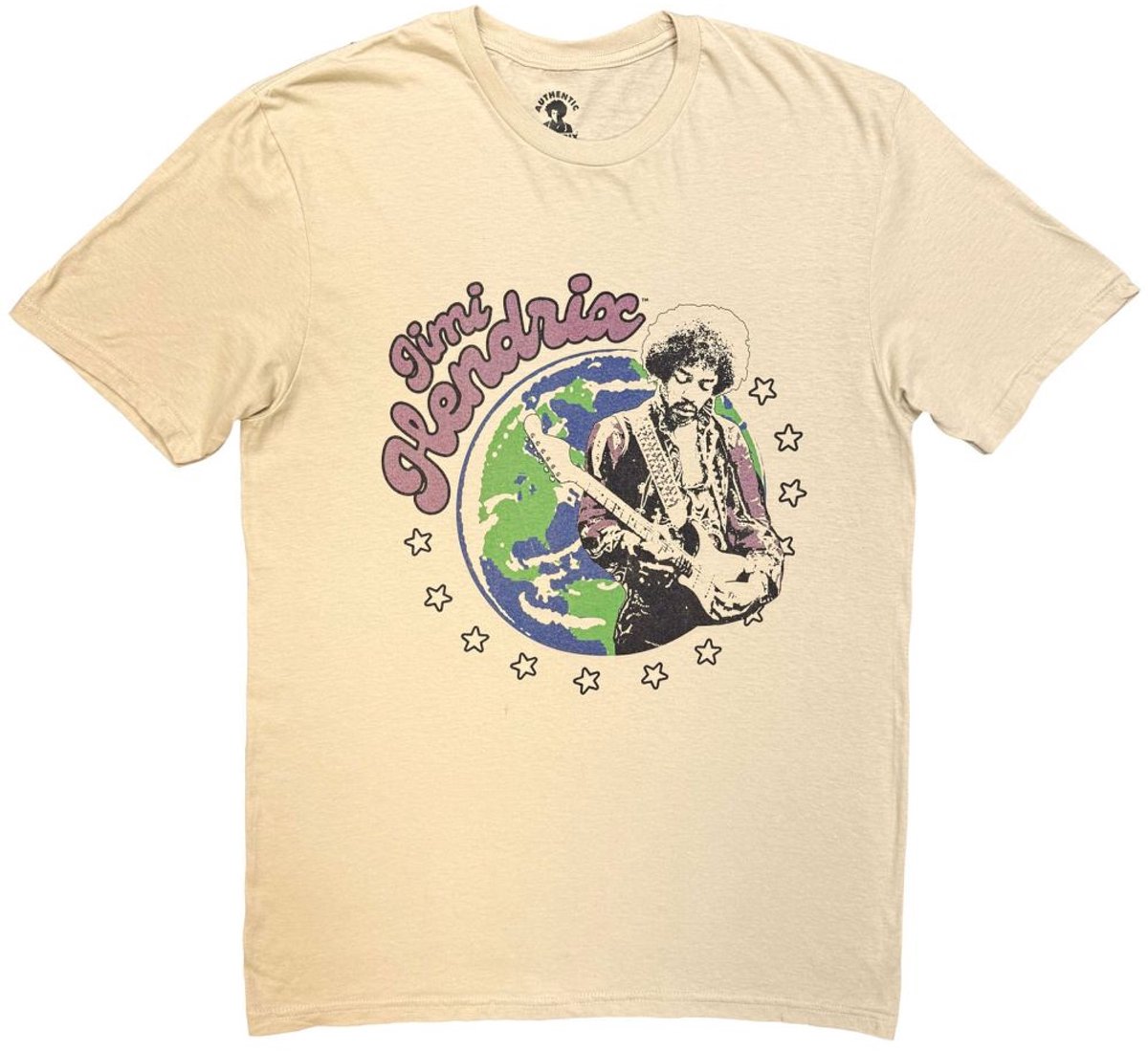 Jimi Hendrix - Earth Heren Tshirt - XL - Creme